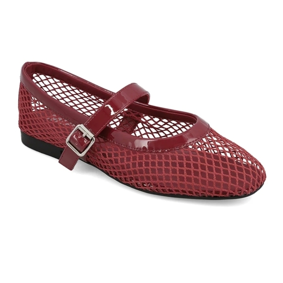 MIA Shoes - ❤️🔹️MIA🔹️RAYZA deep  Red Mesh Mary Jane Flats